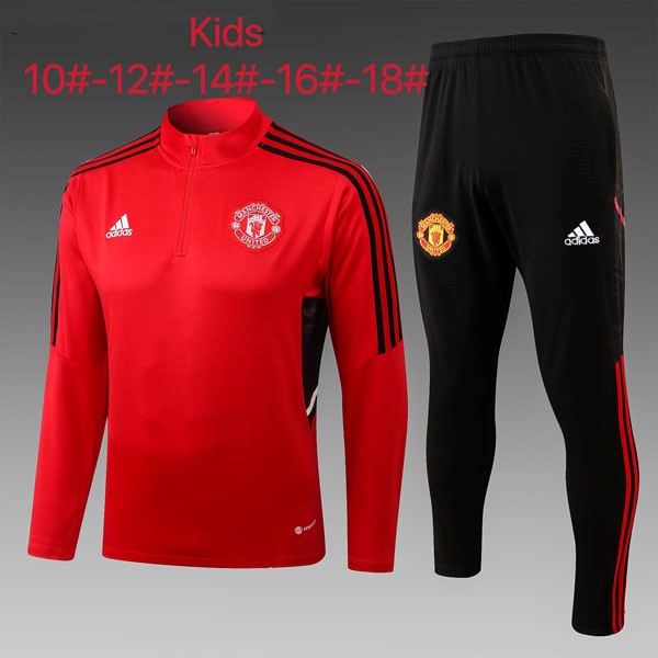 Kinder Trainings-Sweatshirt Manchester United 2023 Rote Schwarz